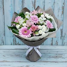 Букет цветов из:  Герберы, Альстромерии и Хризантемы в Манычском