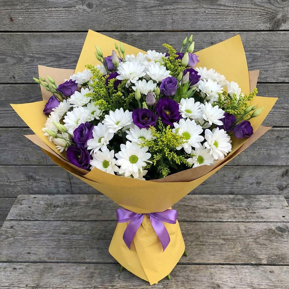 Букет цветов из: Ирисы, Хризантемы и Ромашки в Манычском