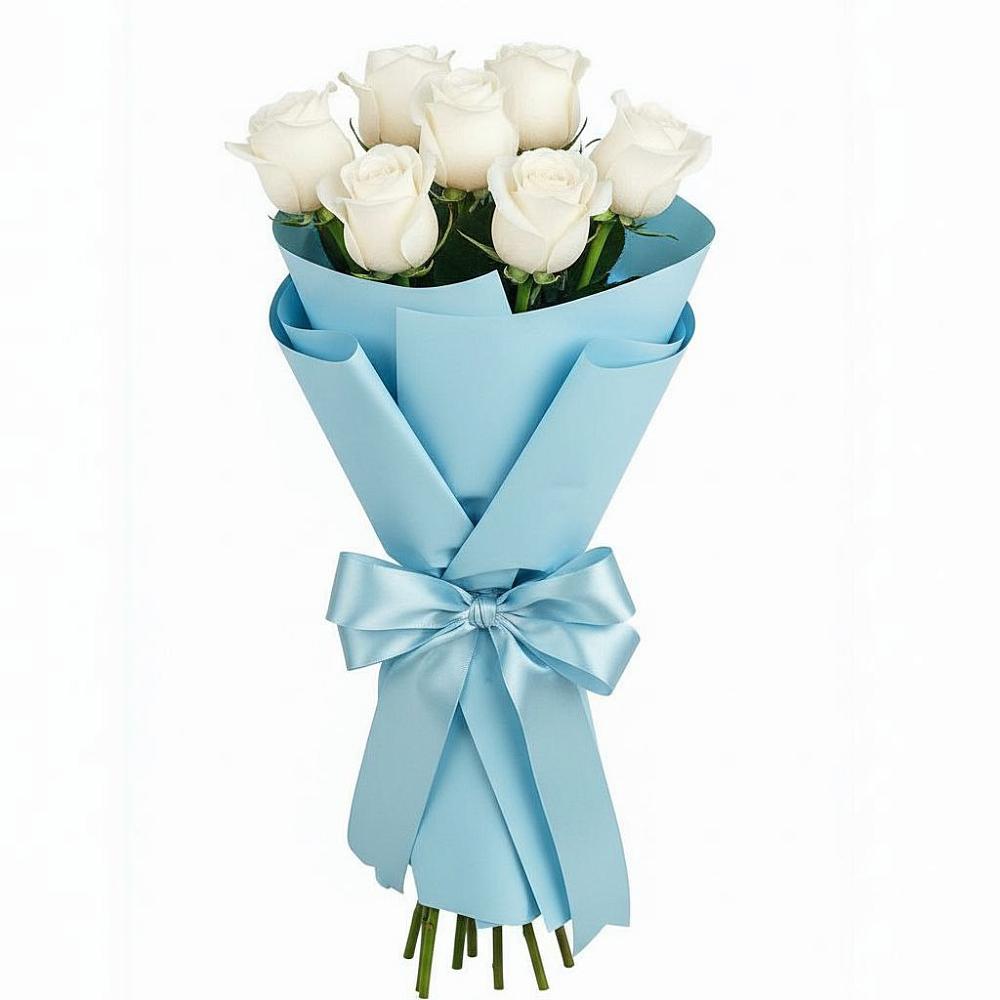 Букет 7 белых роз Проуд в Манычском