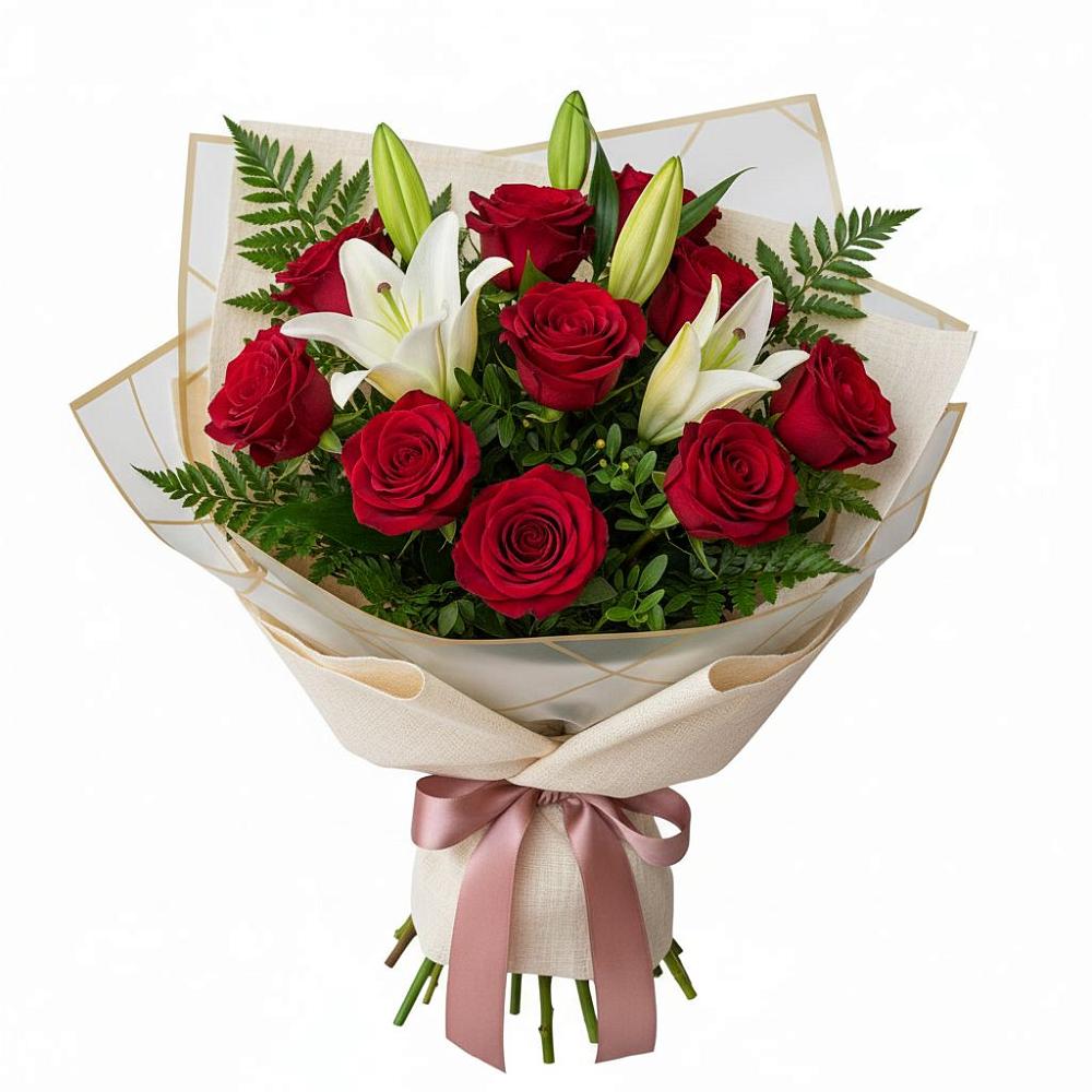 Букет цветов из: Лилии и Розы в Манычском