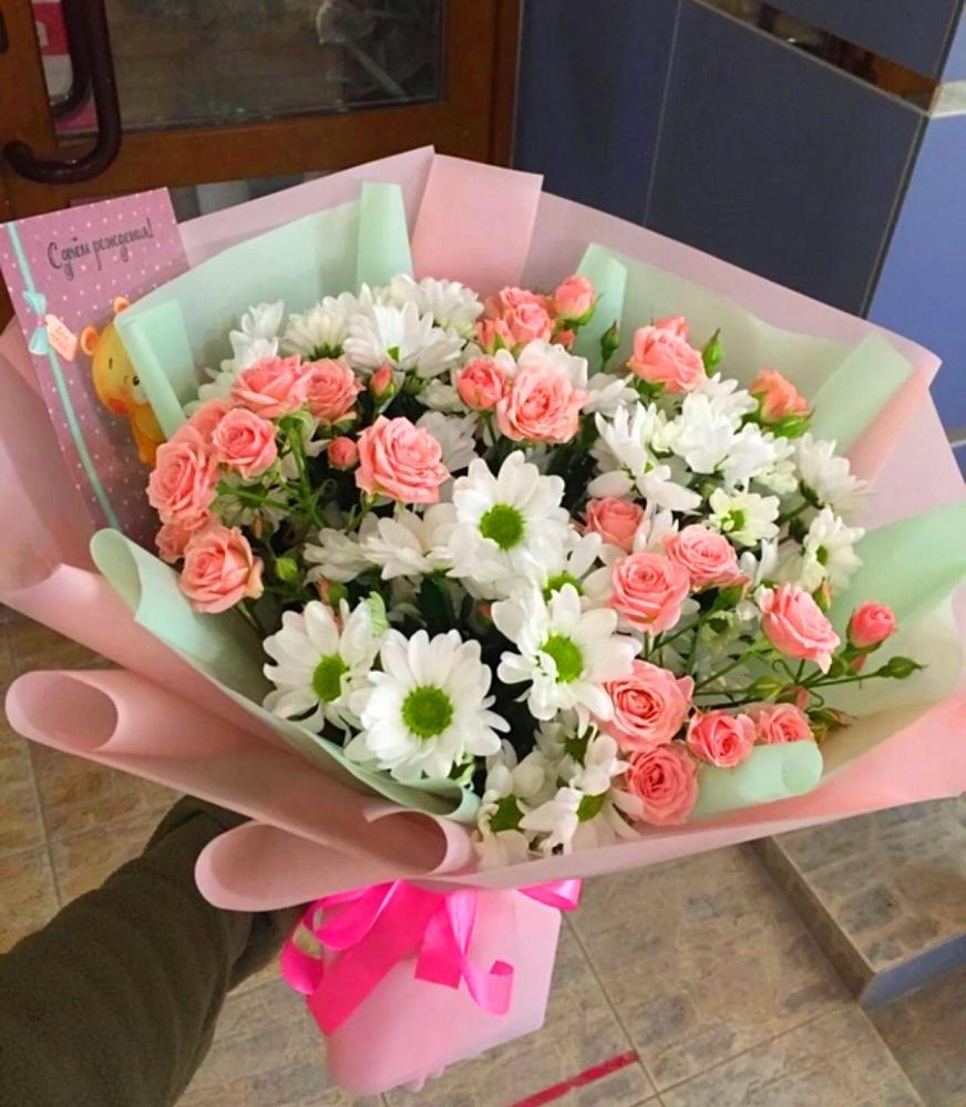 Букет цветов из: Розы и Хризантемы в Манычском