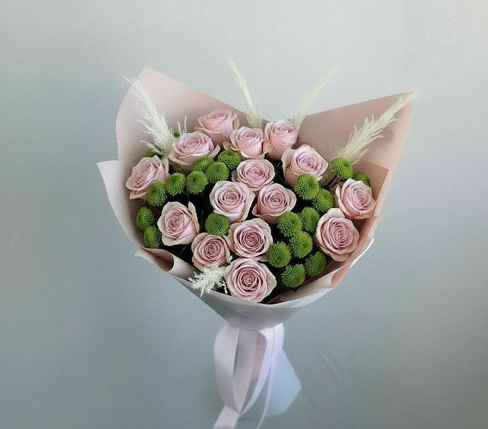 Букет цветов из: Розы и Хризантемы в Манычском