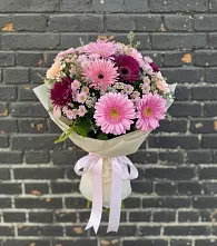 Букет цветов из:  Герберы и Хризантемы в Манычском