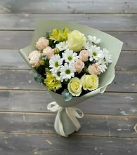 Букет цветов из:  Альстромерии, Розы и Хризантемы в Манычском